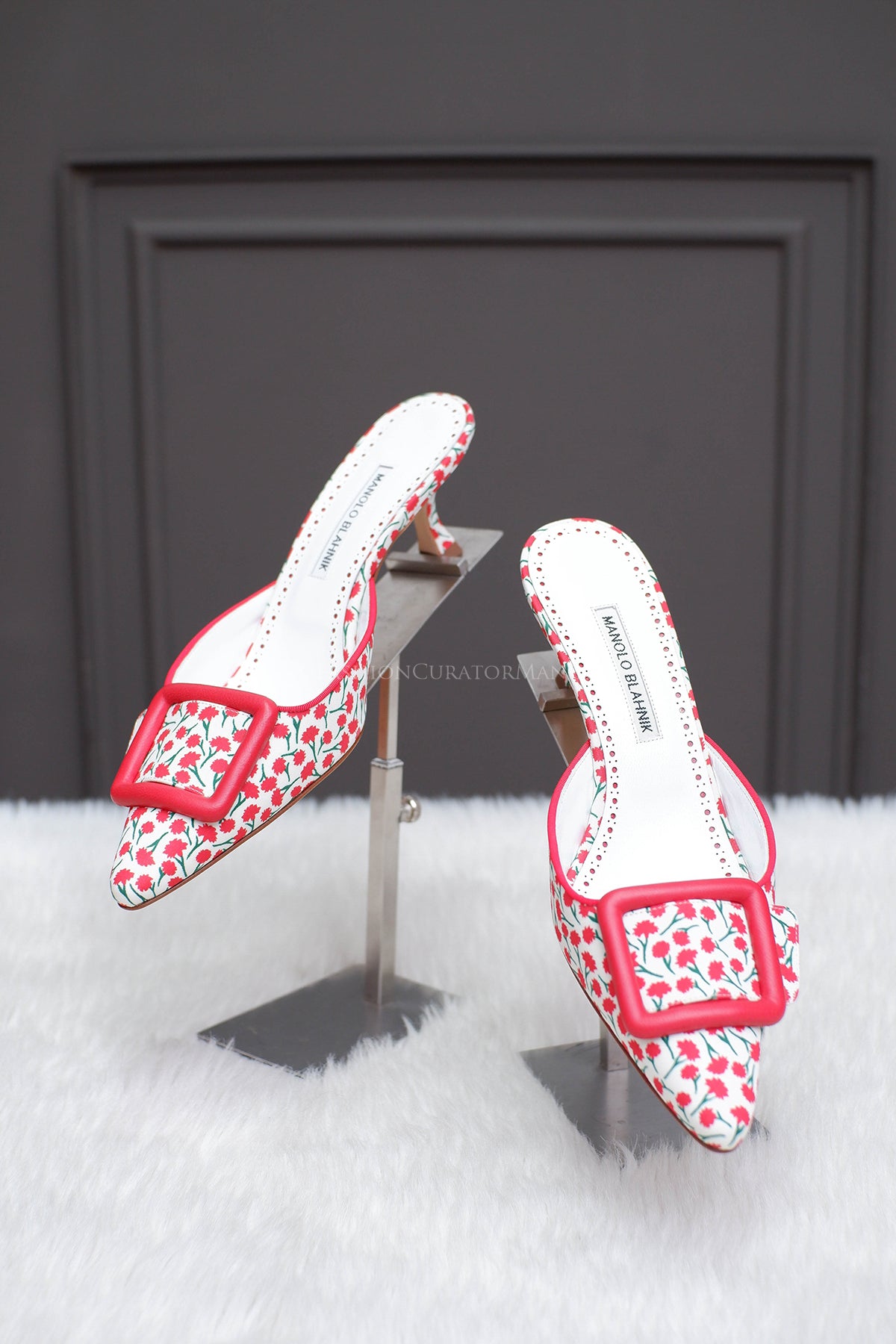 BRAND NEW MANOLO BLAHNIK MAYSALEBI RED FLORAL