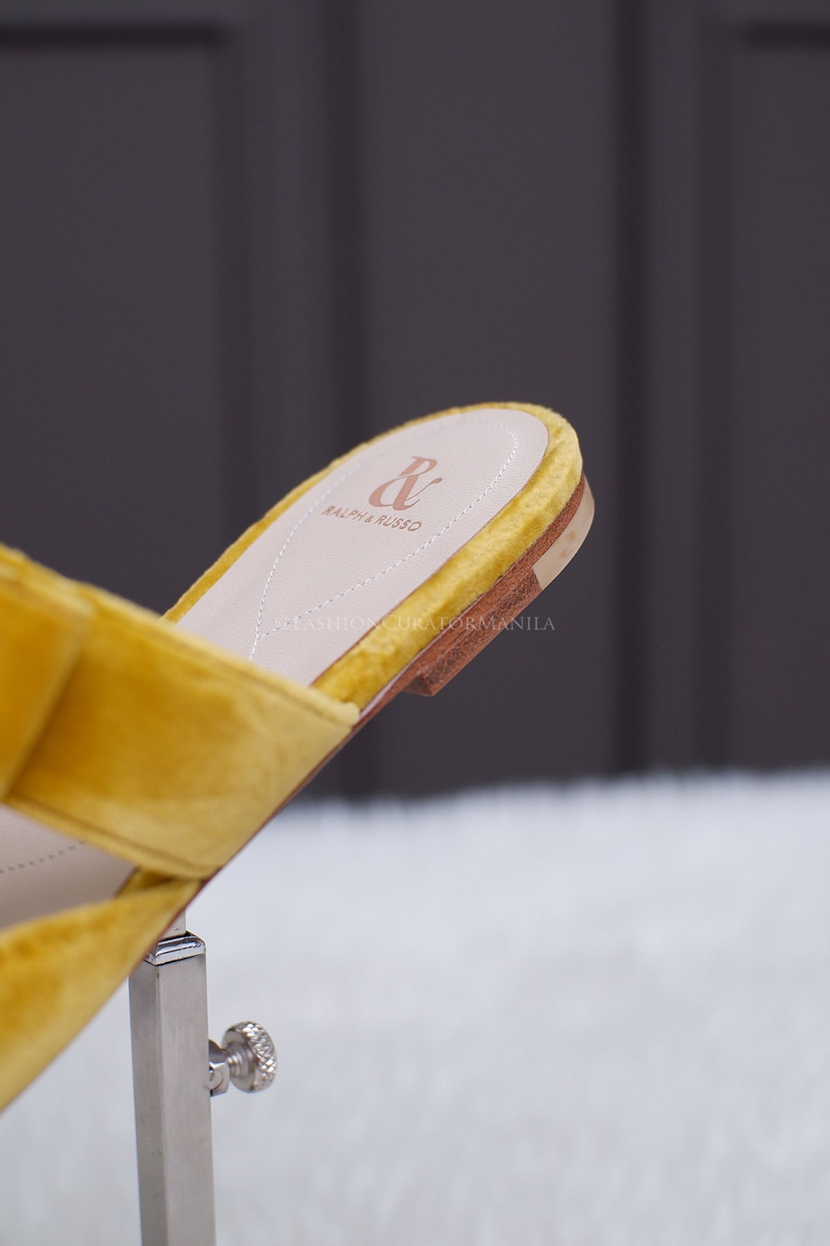 BRAND NEW RALPH & RUSSO BOW MULE FLAT MUSTARD