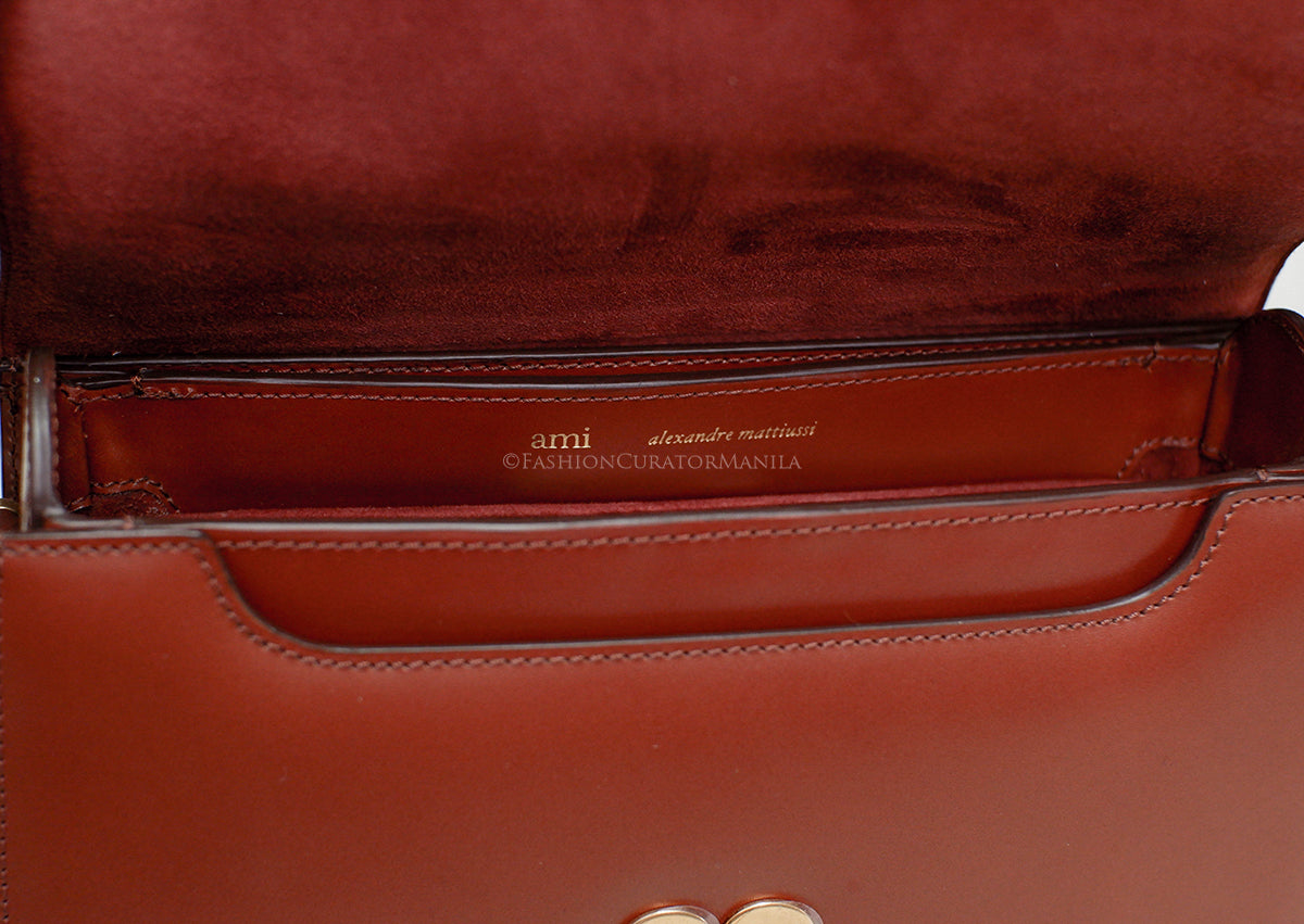 BRAND NEW AMI PARIS LIGHT TAUPE GRAINED LEATHER