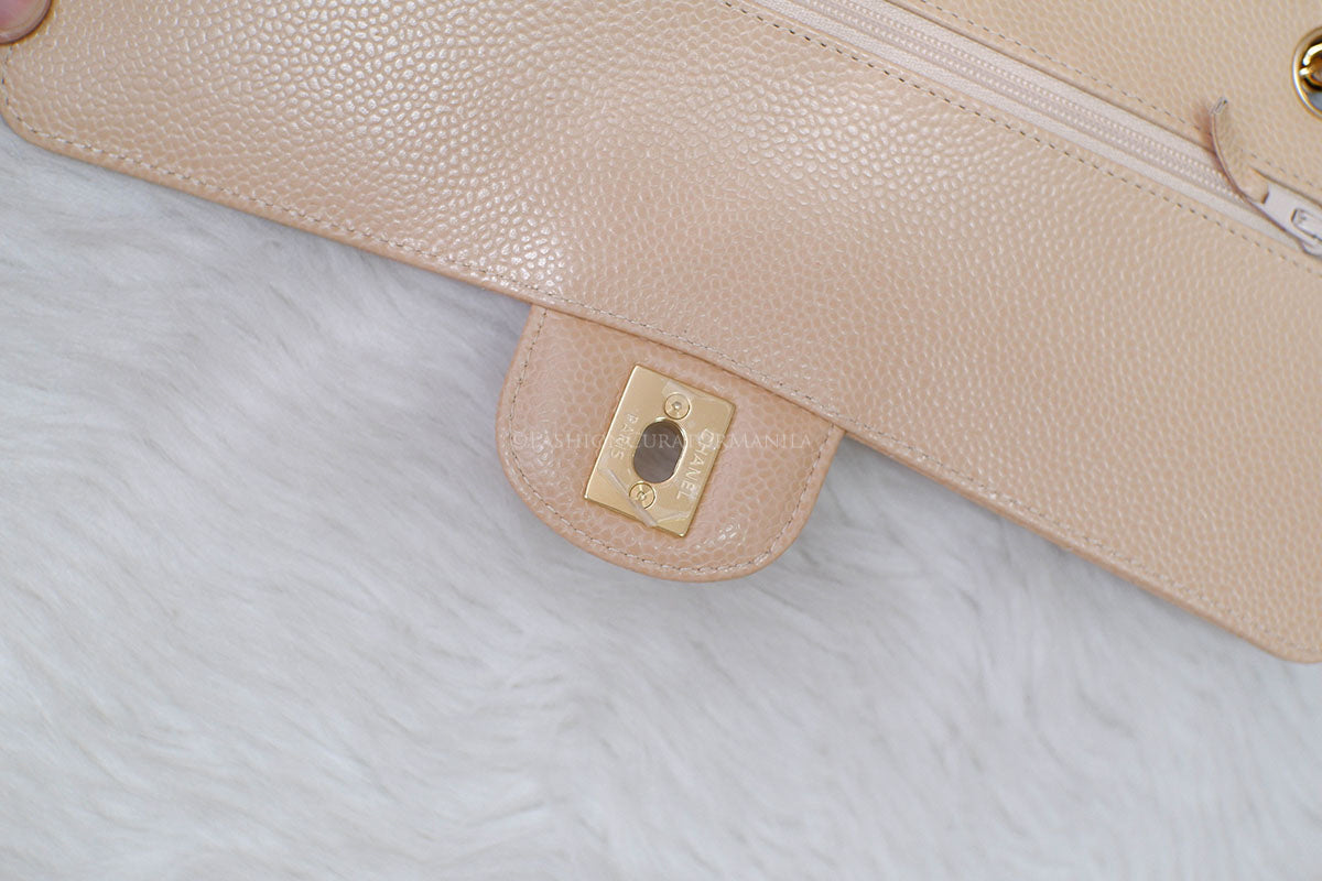 BRAND NEW CHANEL MEDIUM DOUBLE FLAP BEIGE GHW MICROCHIP