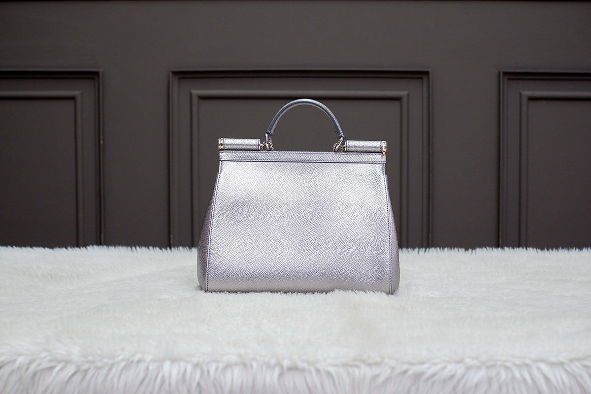 BRAND NEW DOLCE & GABBANA SICILY METALLIC SILVER