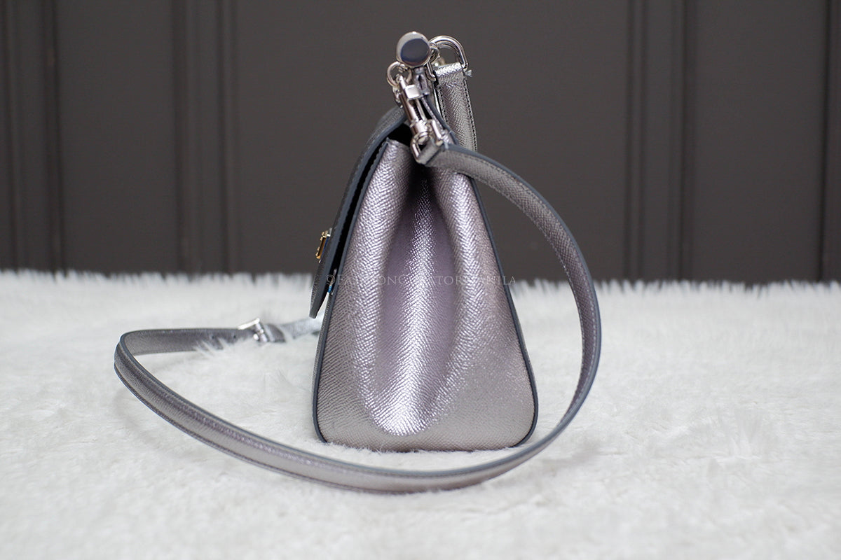 BRAND NEW DOLCE & GABBANA SICILY METALLIC SILVER