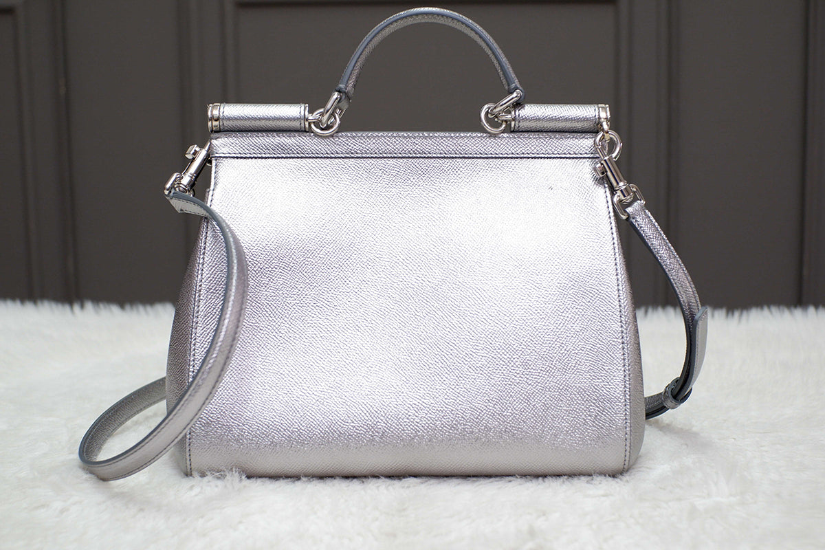 BRAND NEW DOLCE & GABBANA SICILY METALLIC SILVER