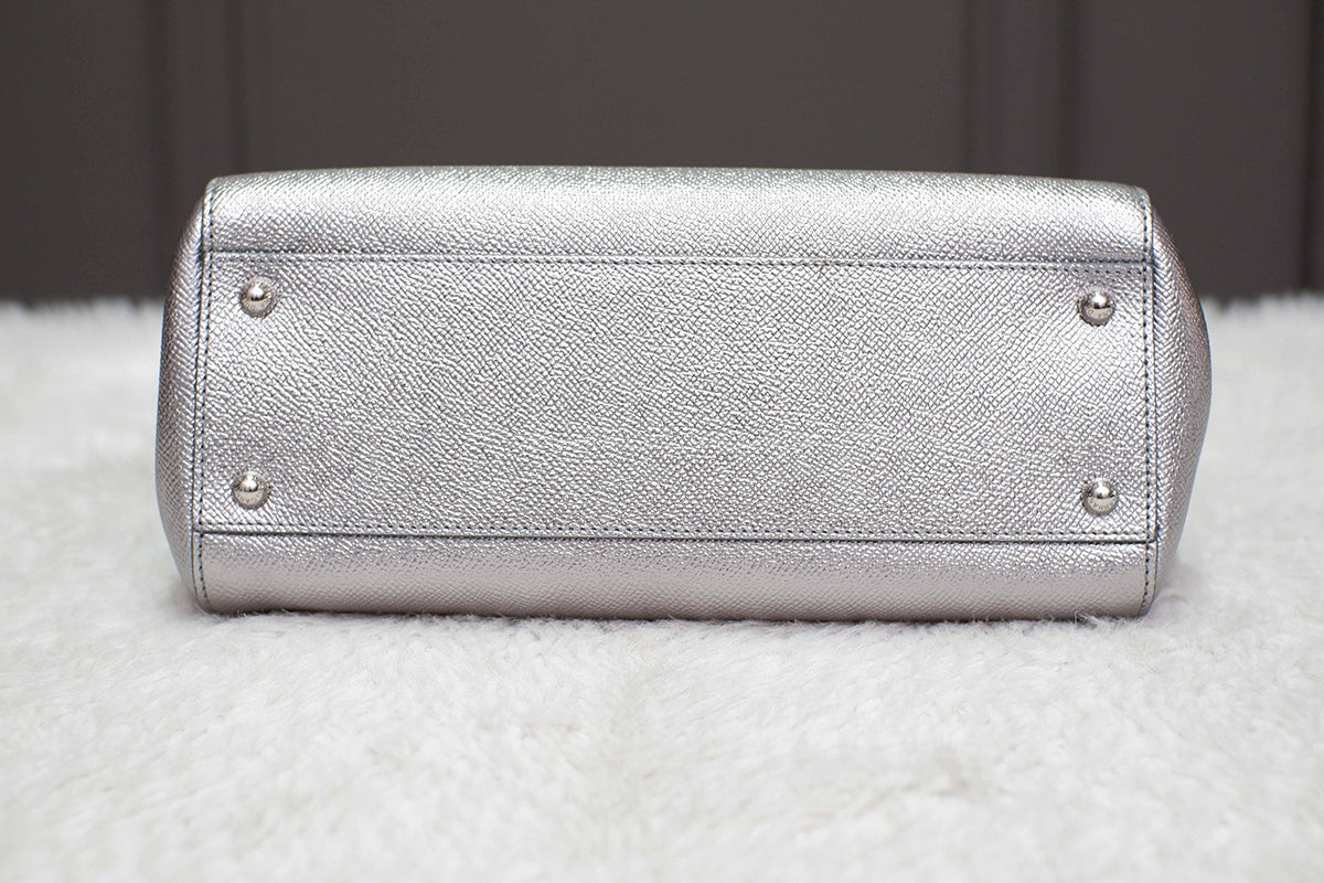 BRAND NEW DOLCE & GABBANA SICILY METALLIC SILVER