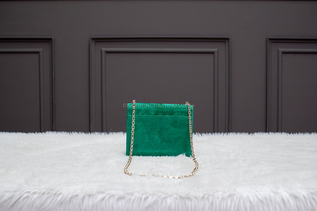 BRAND NEW HERMES VERROU MINI SUEDE GREEN STAMP U