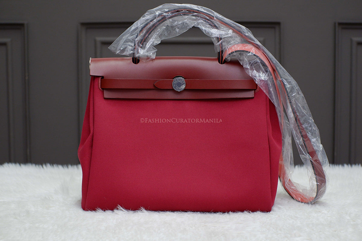 BRAND NEW HERMES HERBAG 31 STAMP U ROUGE PIMENT