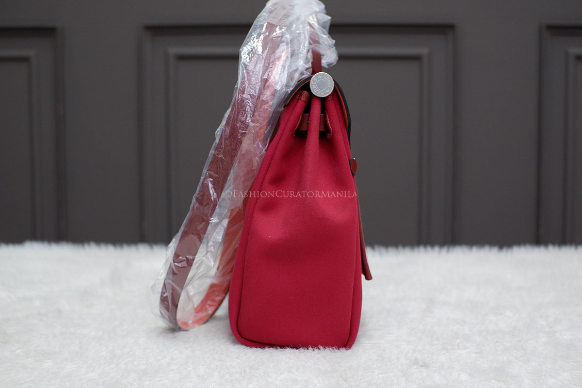 BRAND NEW HERMES HERBAG 31 STAMP U ROUGE PIMENT