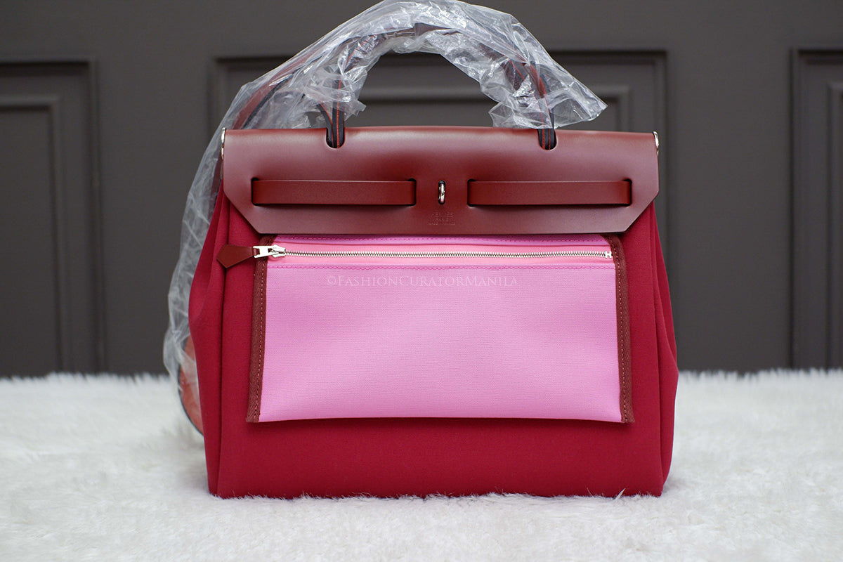 BRAND NEW HERMES HERBAG 31 STAMP U ROUGE PIMENT