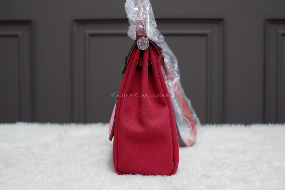 BRAND NEW HERMES HERBAG 31 STAMP U ROUGE PIMENT