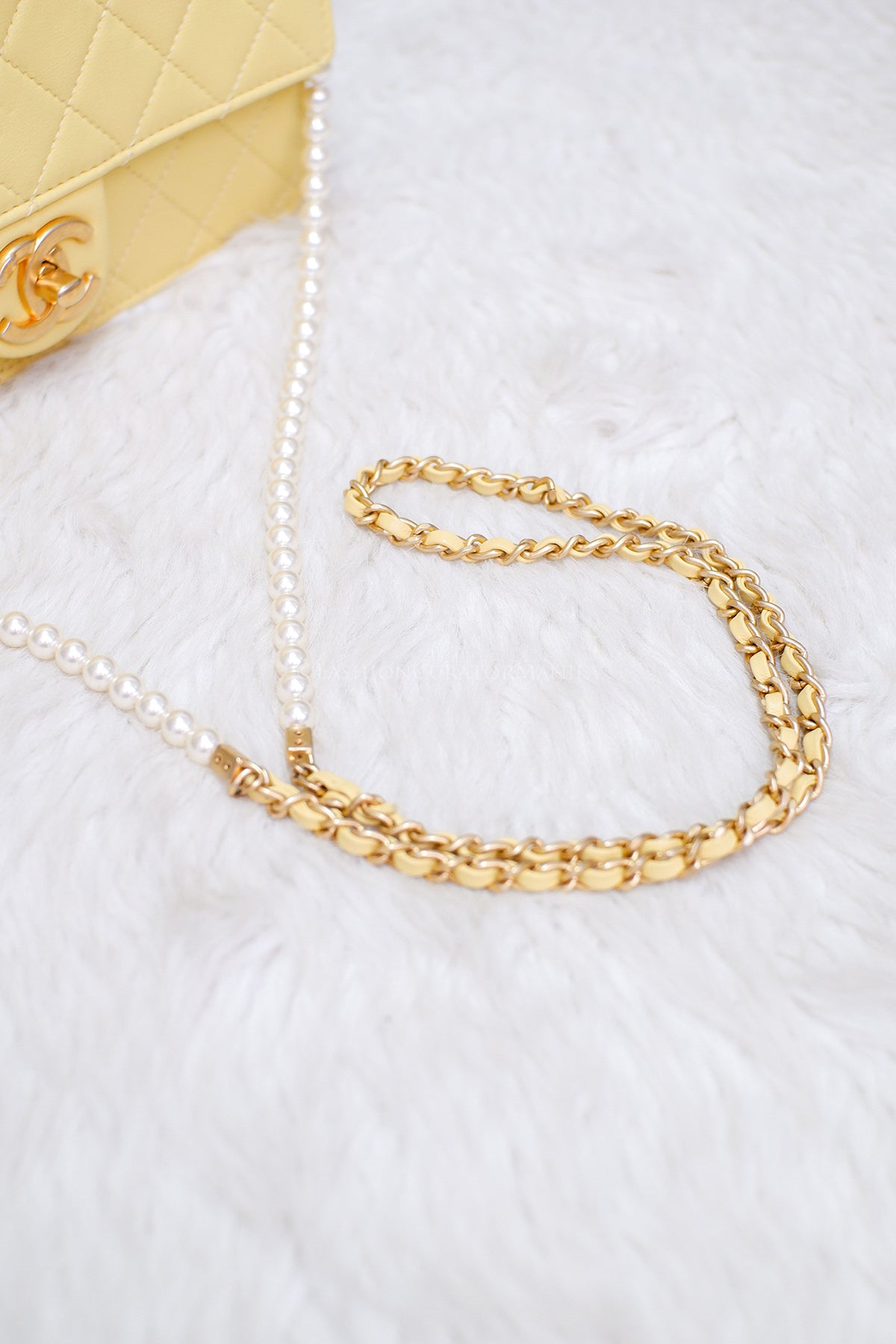 LIKE NEW CHANEL LIMITED EDITION SMALL FLAP PEARL YELLOW SERIES 27