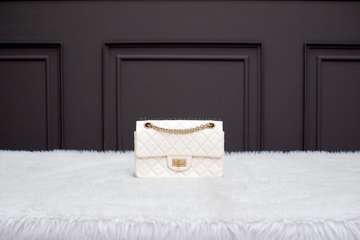 LIKE NEW CHANEL MINI REC FLAP WHITE SERIES 30