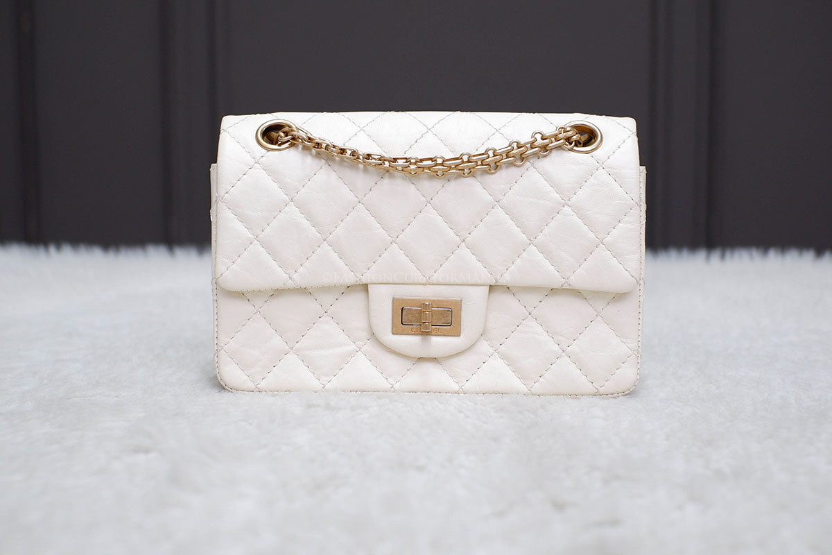 LIKE NEW CHANEL MINI REC FLAP WHITE SERIES 30