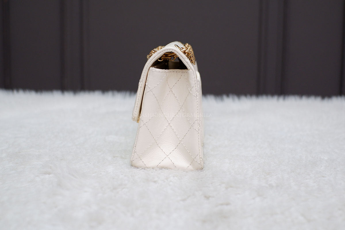 LIKE NEW CHANEL MINI REC FLAP WHITE SERIES 30