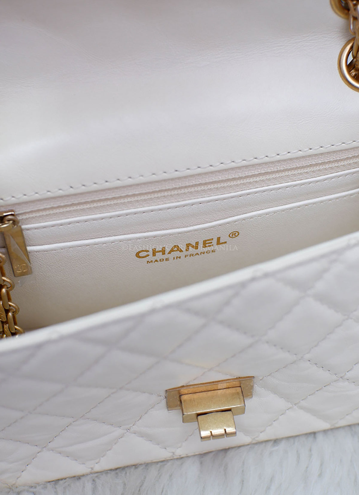 LIKE NEW CHANEL MINI REC FLAP WHITE SERIES 30