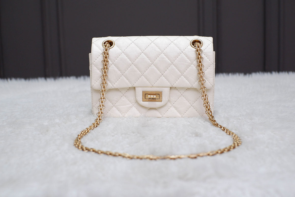 LIKE NEW CHANEL MINI REC FLAP WHITE SERIES 30