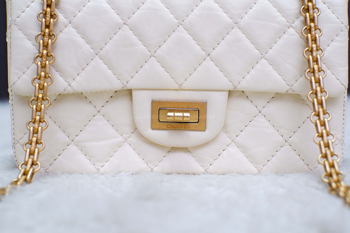 LIKE NEW CHANEL MINI REC FLAP WHITE SERIES 30