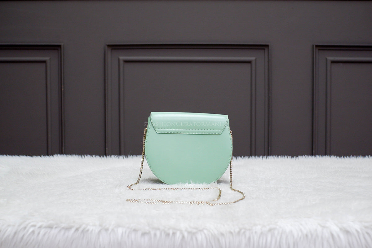 LIKE NEW FURLA METROPOLIS ROUND CROSSBODY GREEN
