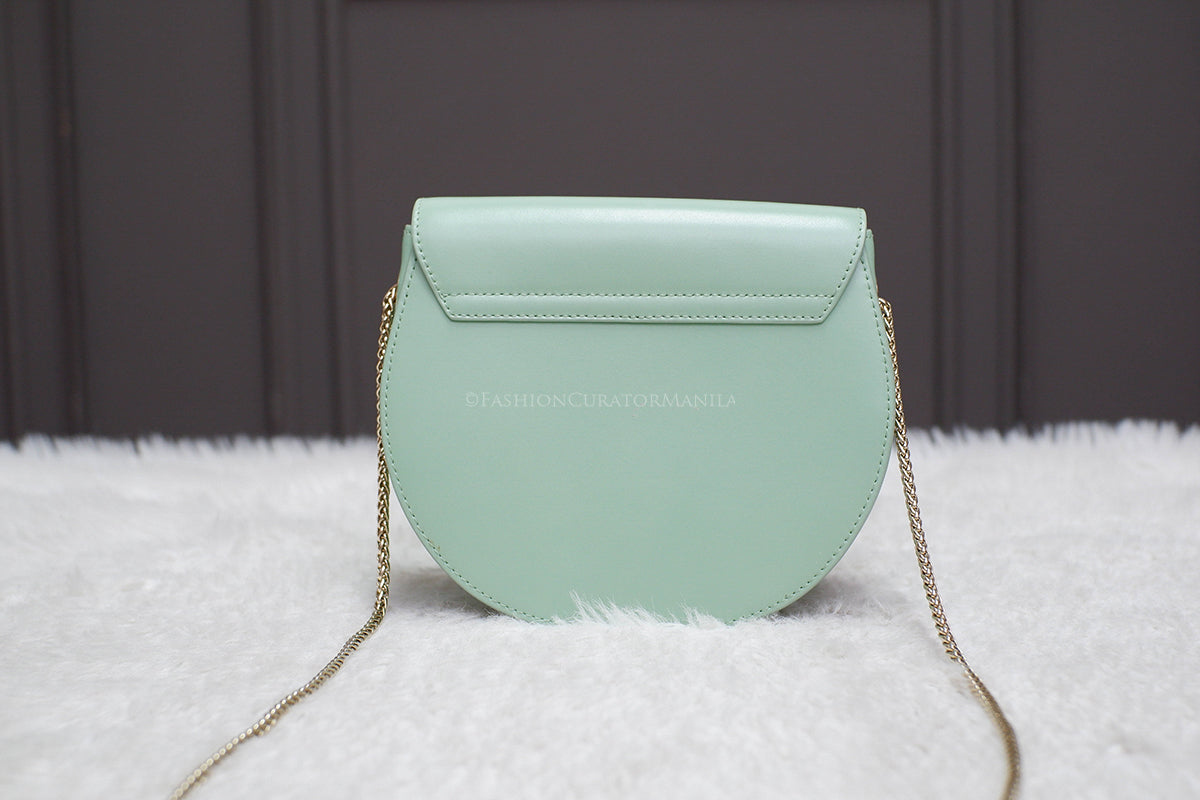 LIKE NEW FURLA METROPOLIS ROUND CROSSBODY GREEN
