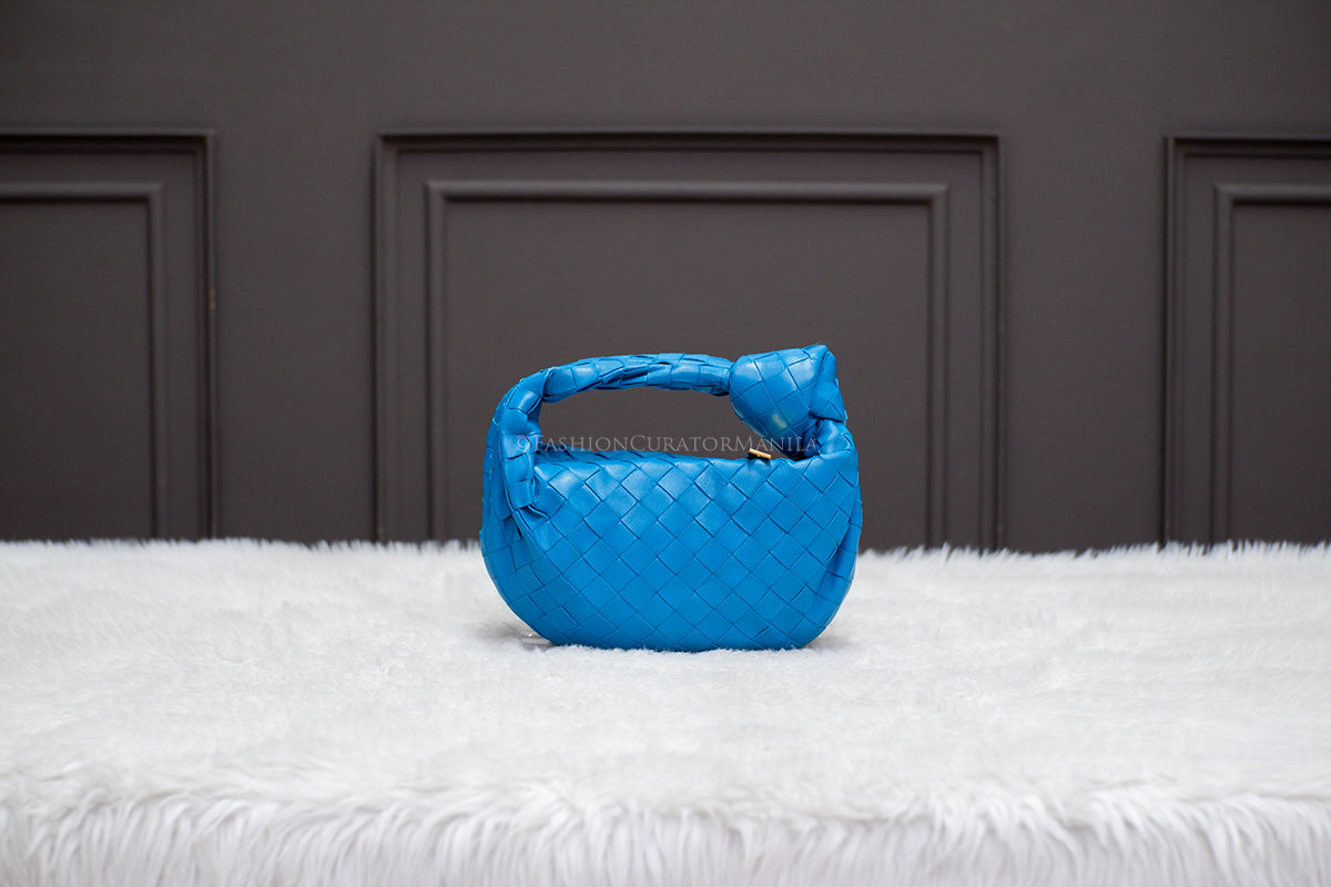 PRE-OWNED BOTTEGA VENETA MINI JODIE BLUE