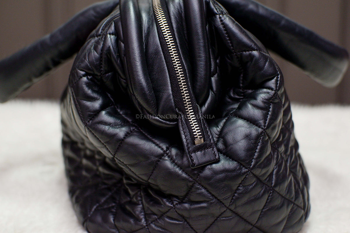 PRE-OWNED CHANEL COCOON MEDIUM SOFT TOTE BLACK SERIES 13