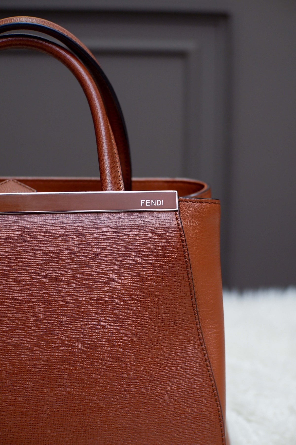PRE-OWNED FENDI PETITE 2JOURS BROWN