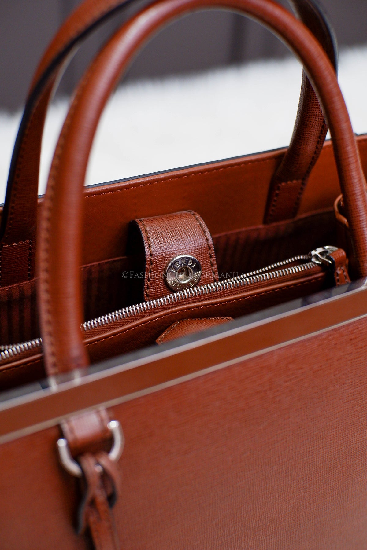 PRE-OWNED FENDI PETITE 2JOURS BROWN