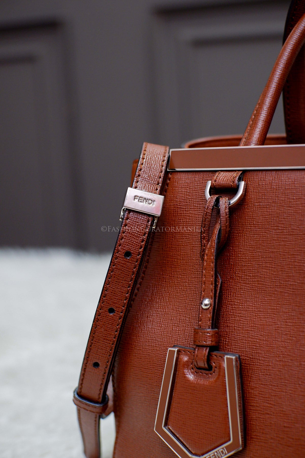 PRE-OWNED FENDI PETITE 2JOURS BROWN