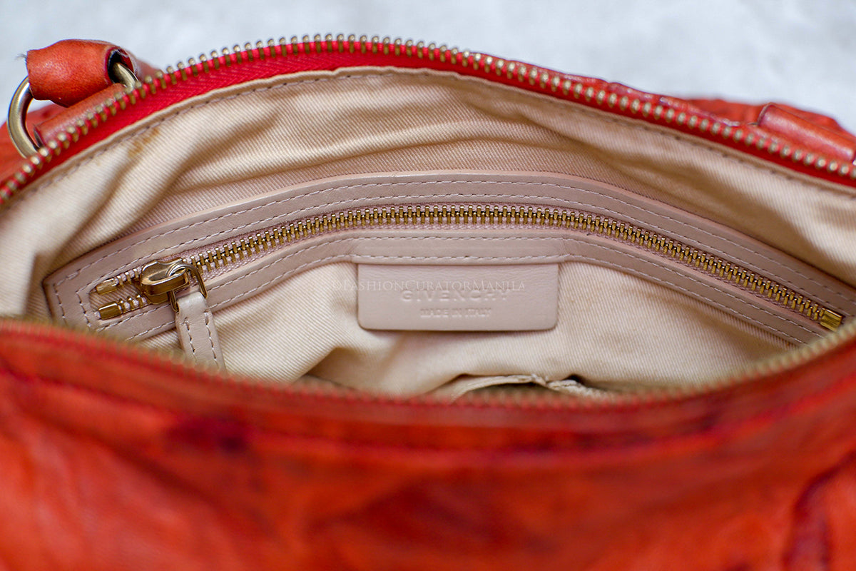 PRE-OWNED GIVENCHY MEDIUM PANDORA ORANGE TOP HANDLE SLING
