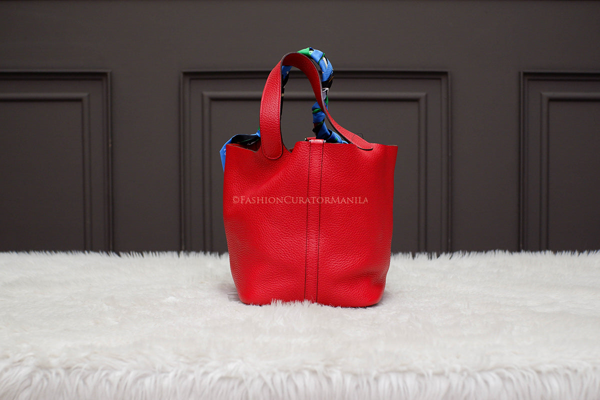 (PRE-OWNED) HERMES PICOTIN 22 RED