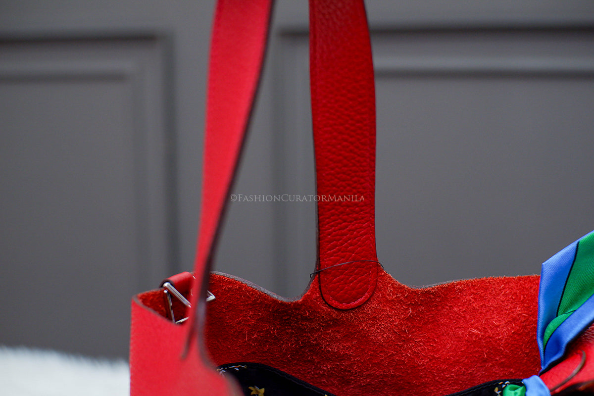 (PRE-OWNED) HERMES PICOTIN 22 RED