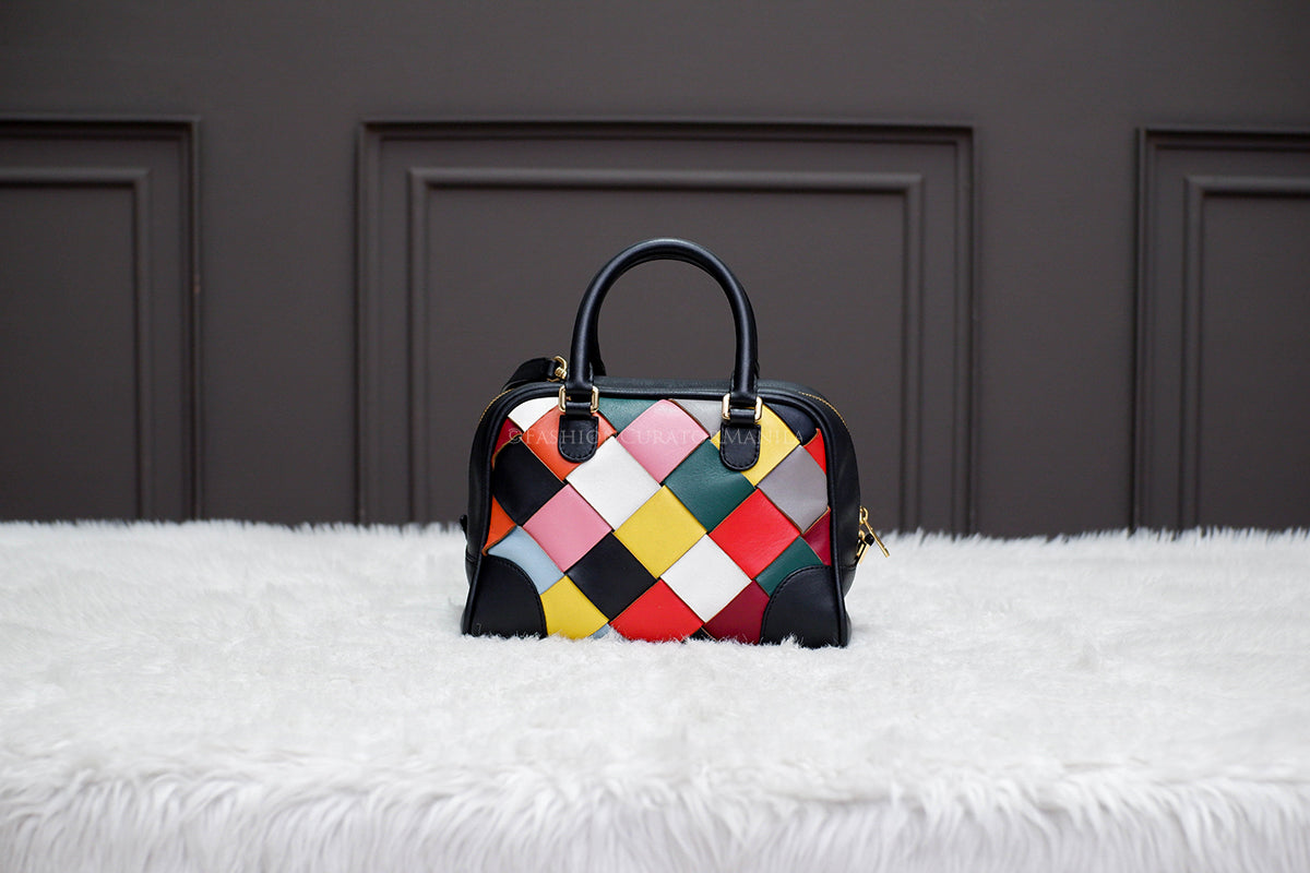 PRE-OWNED LOEWE SMALL AMAZON TOP HANDLE SLING MULTICOLOR