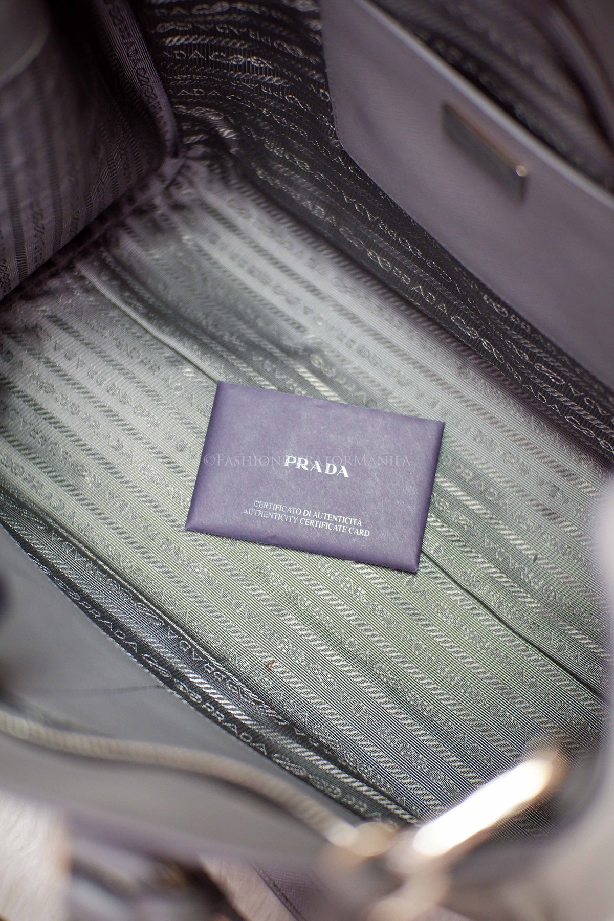 PRE-OWNED PRADA SAFFIANO LUX DOUBLE ZIP GRAY
