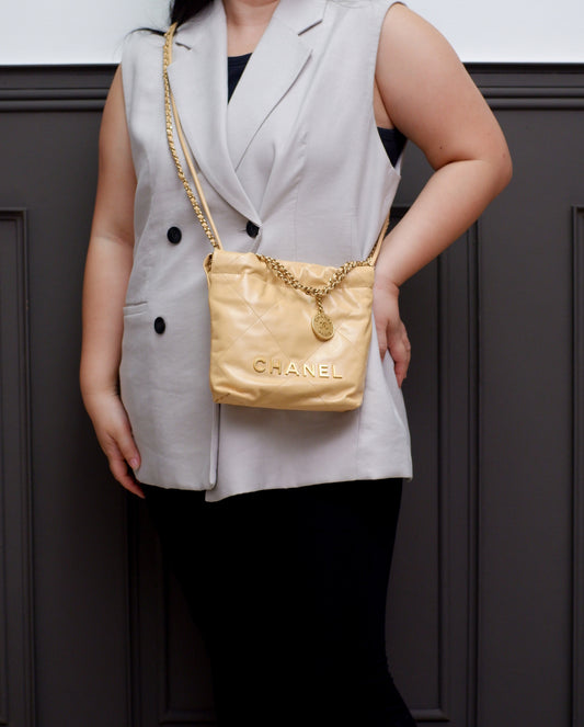 BRAND NEW CHANEL C22 MINI MICROCHIP YELLOW