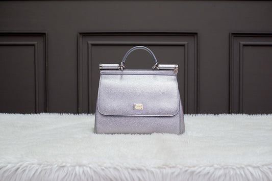 BRAND NEW DOLCE & GABBANA SICILY METALLIC SILVER
