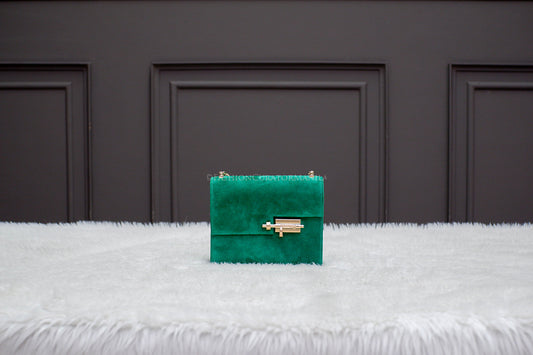 BRAND NEW HERMES VERROU MINI SUEDE GREEN STAMP U