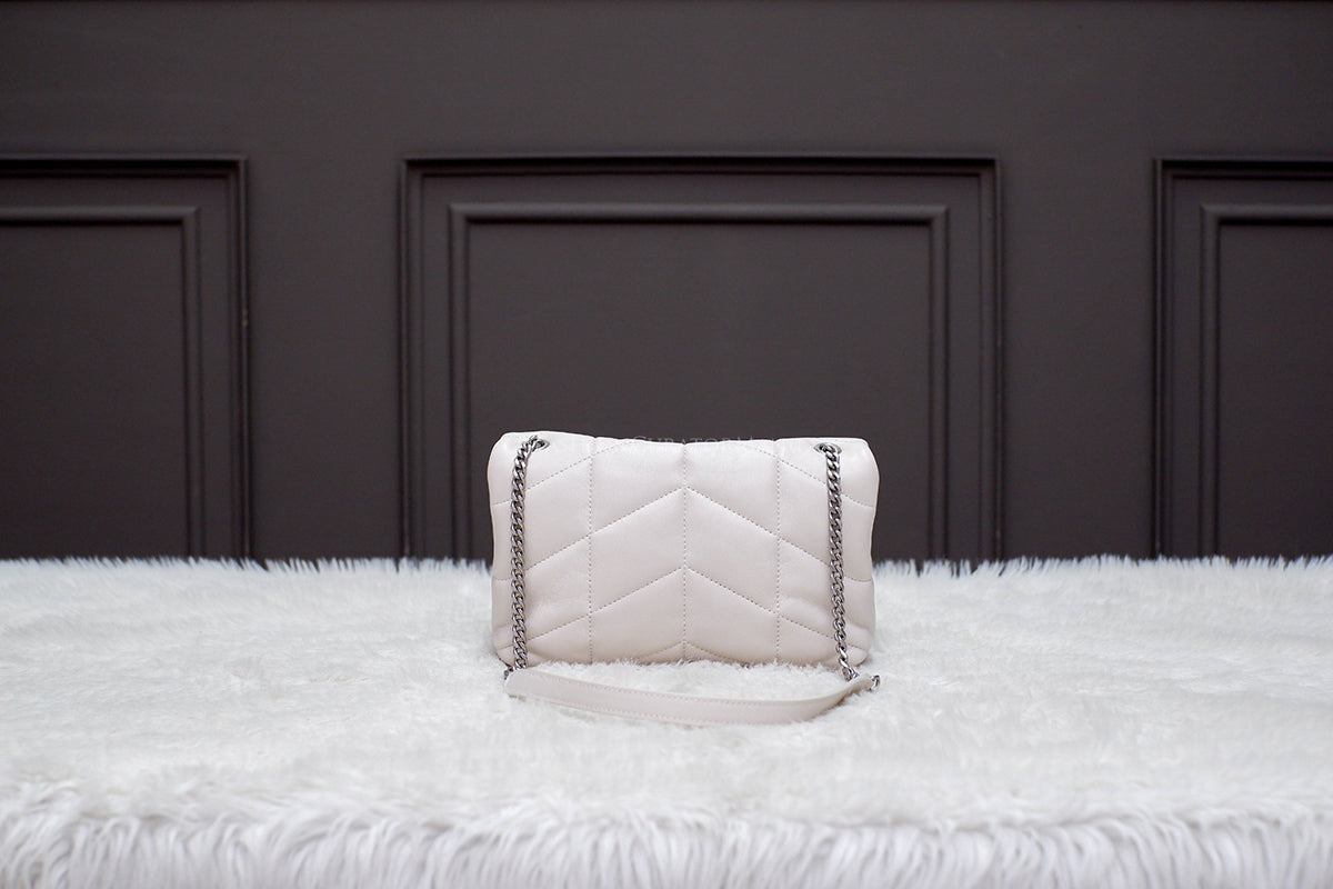 BRAND NEW YSL MINI LOU PUFFER OFF WHITE