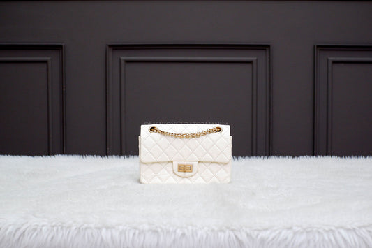 LIKE NEW CHANEL MINI REC FLAP WHITE SERIES 30
