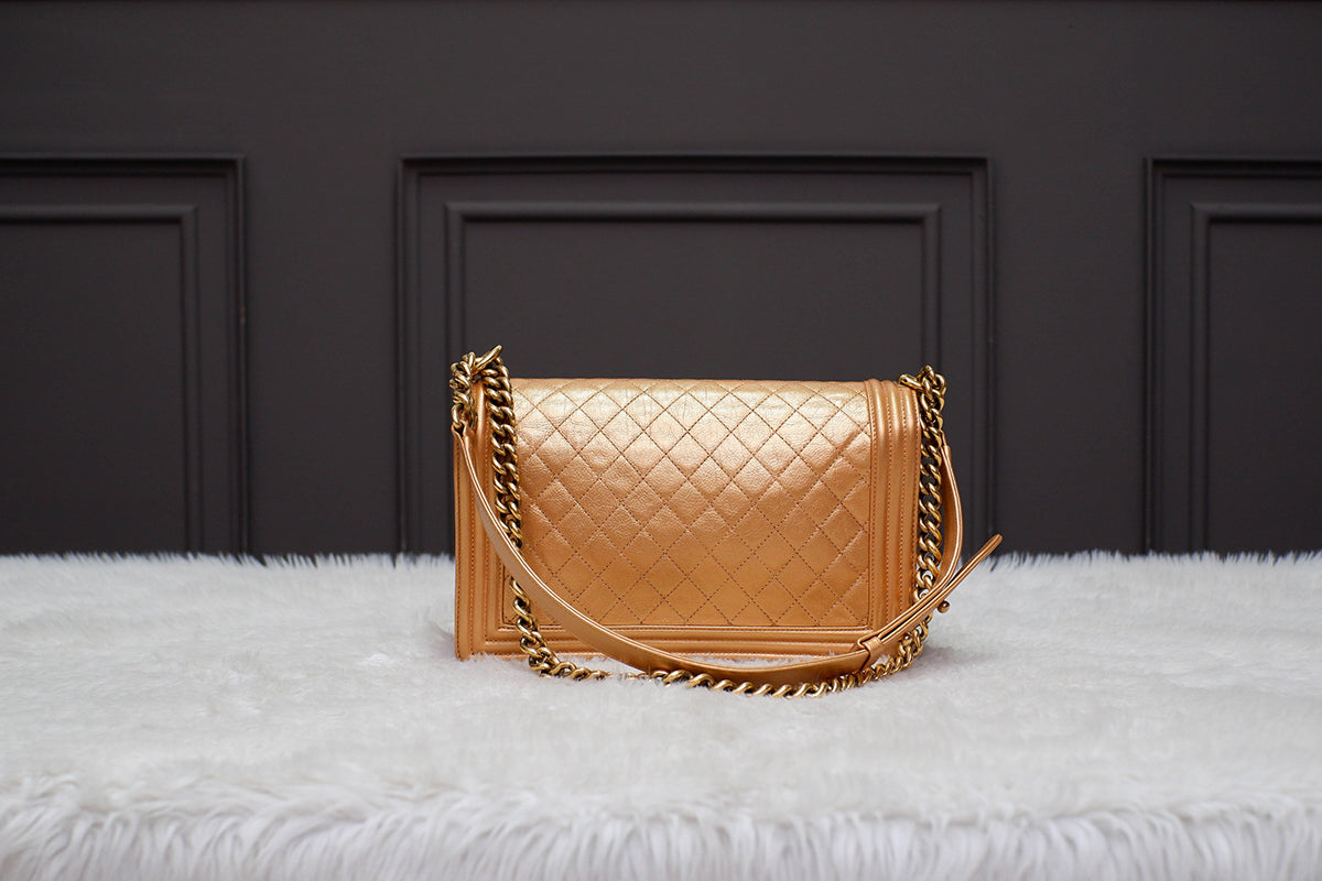 LIKE NEW CHANEL NEW MEDIUM LEBOY GOLD SERIES 20