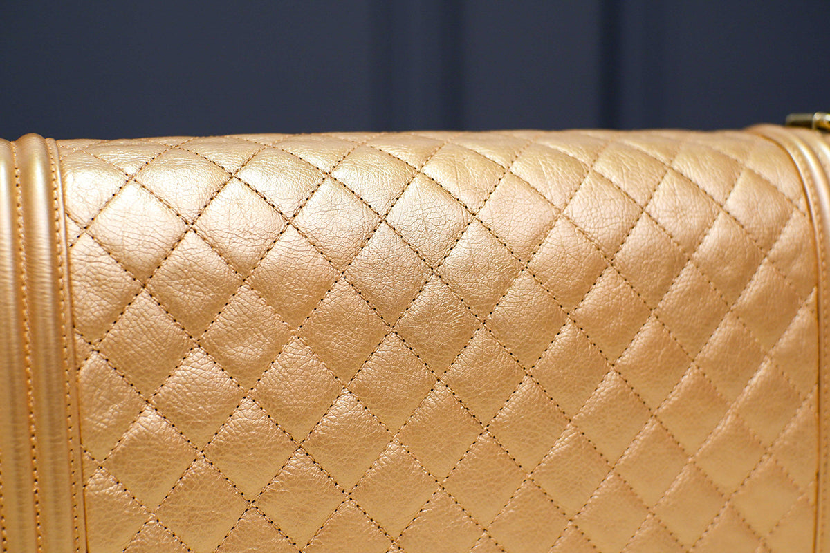LIKE NEW CHANEL NEW MEDIUM LEBOY GOLD SERIES 20