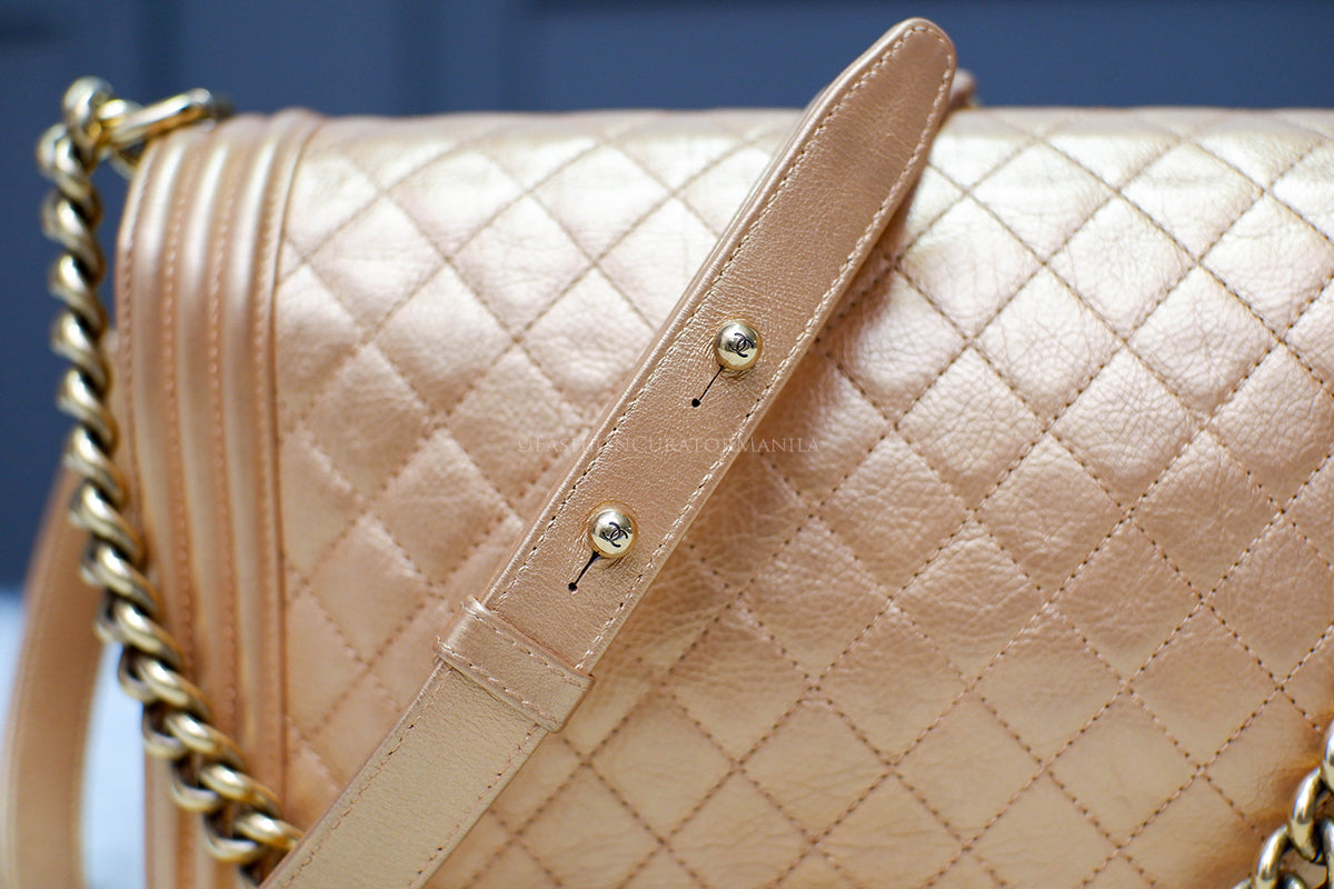 LIKE NEW CHANEL NEW MEDIUM LEBOY GOLD SERIES 20