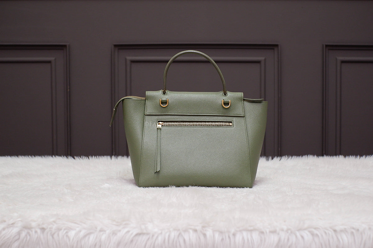 PRE-OWNED CELINE MICRO BELT BAG ARMY GREEN