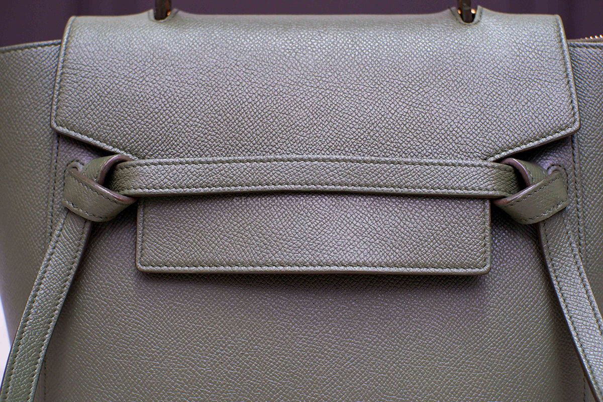 PRE-OWNED CELINE MICRO BELT BAG ARMY GREEN