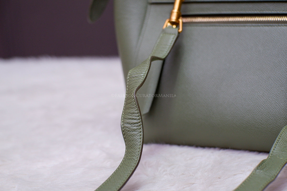 PRE-OWNED CELINE MICRO BELT BAG ARMY GREEN