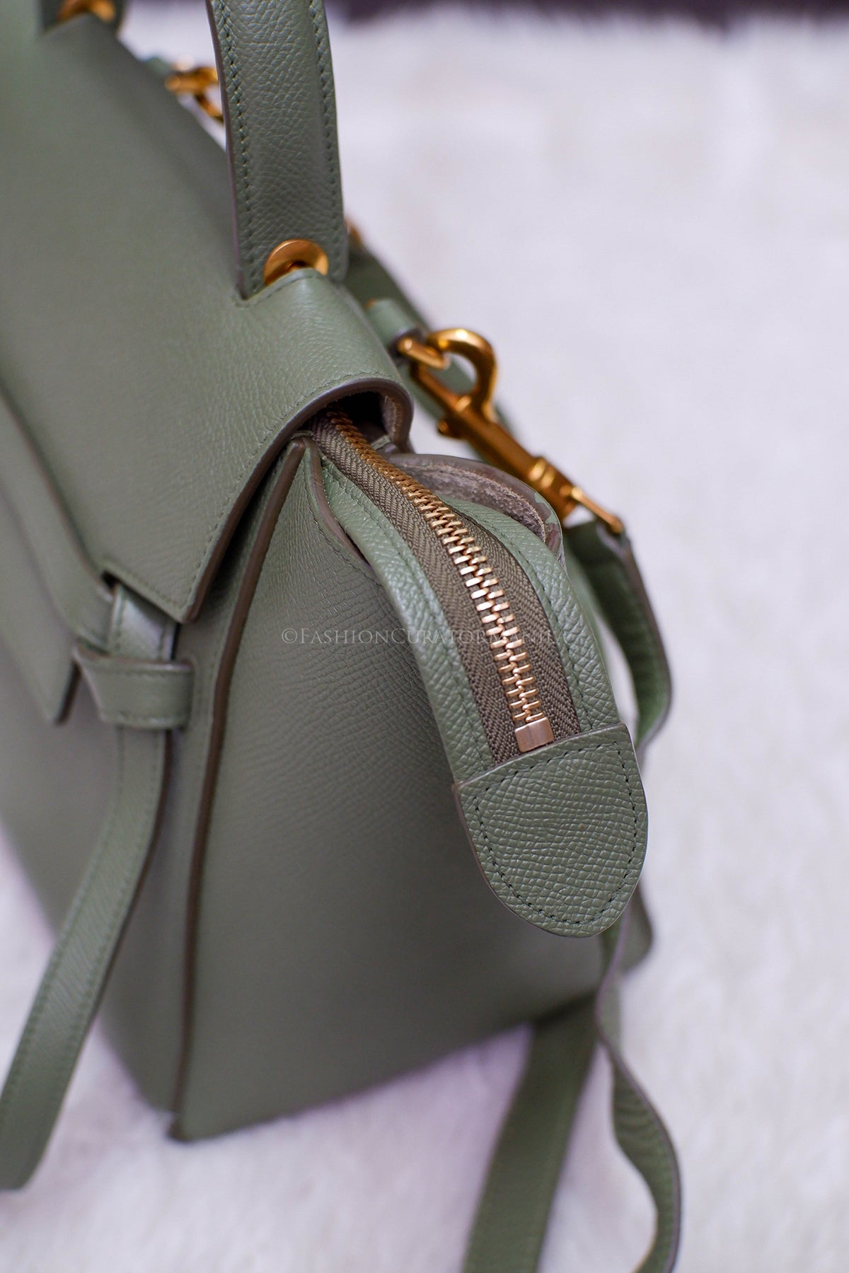 PRE-OWNED CELINE MICRO BELT BAG ARMY GREEN