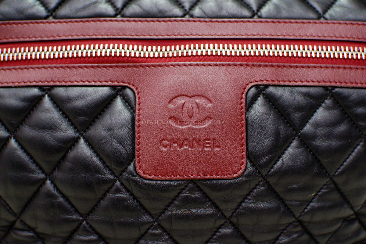 PRE-OWNED CHANEL COCOON MEDIUM SOFT TOTE BLACK SERIES 13