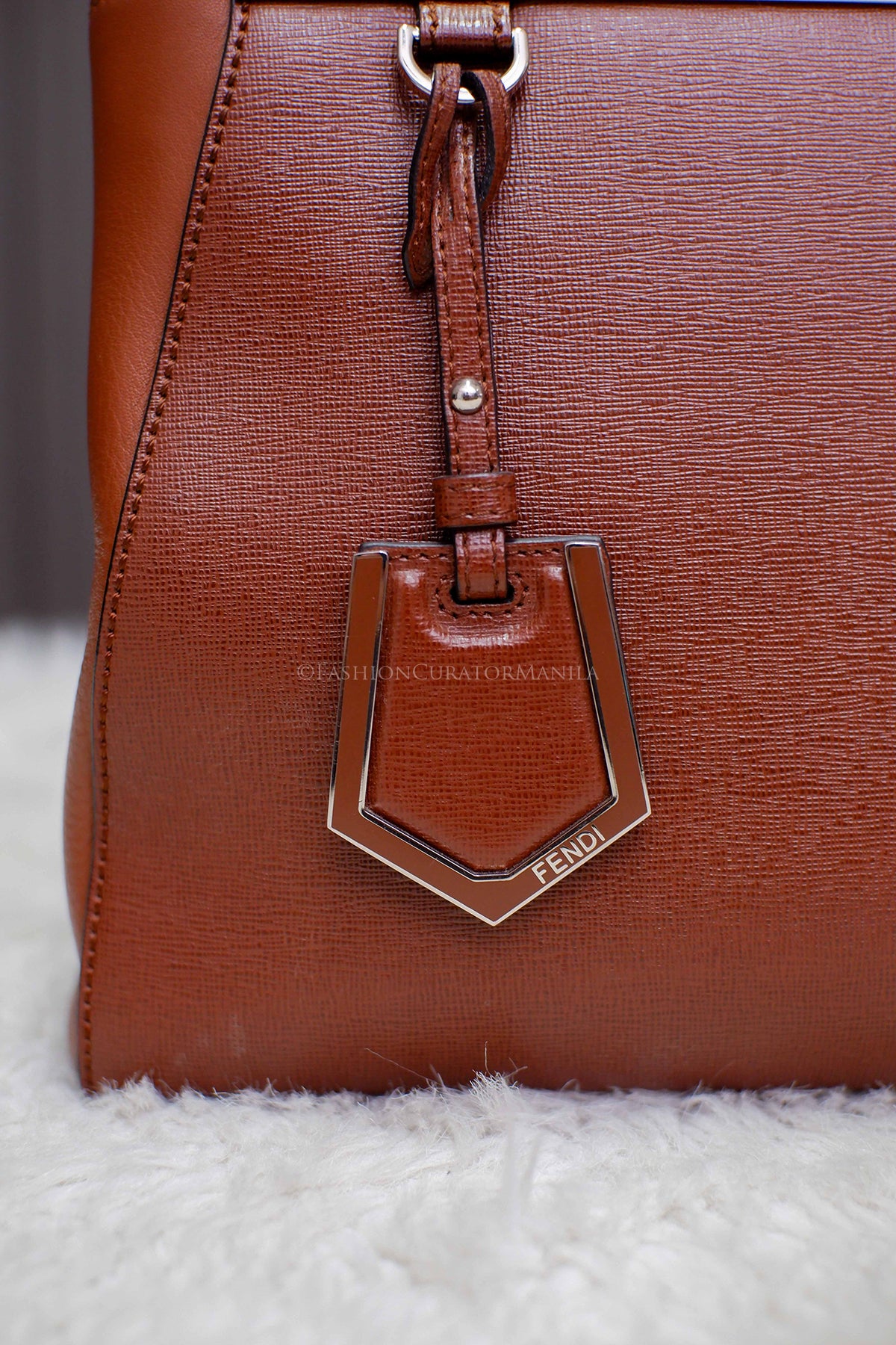 PRE-OWNED FENDI PETITE 2JOURS BROWN