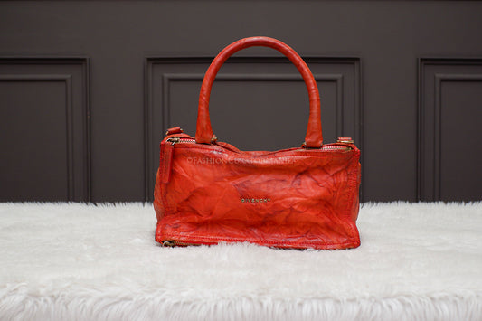 PRE-OWNED GIVENCHY MEDIUM PANDORA ORANGE TOP HANDLE SLING