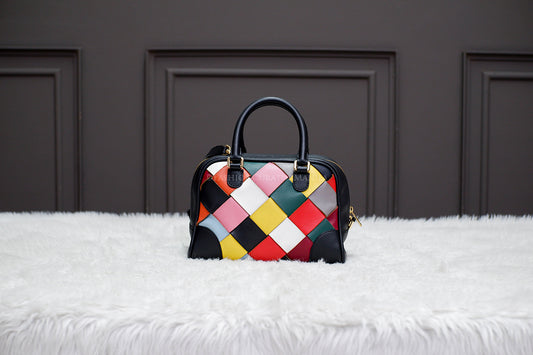 PRE-OWNED LOEWE SMALL AMAZON TOP HANDLE SLING MULTICOLOR