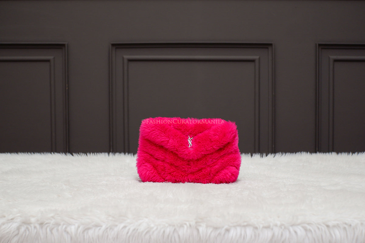 PRE-OWNED YSL PUFFER FUCHSIA SHERLING POUCH