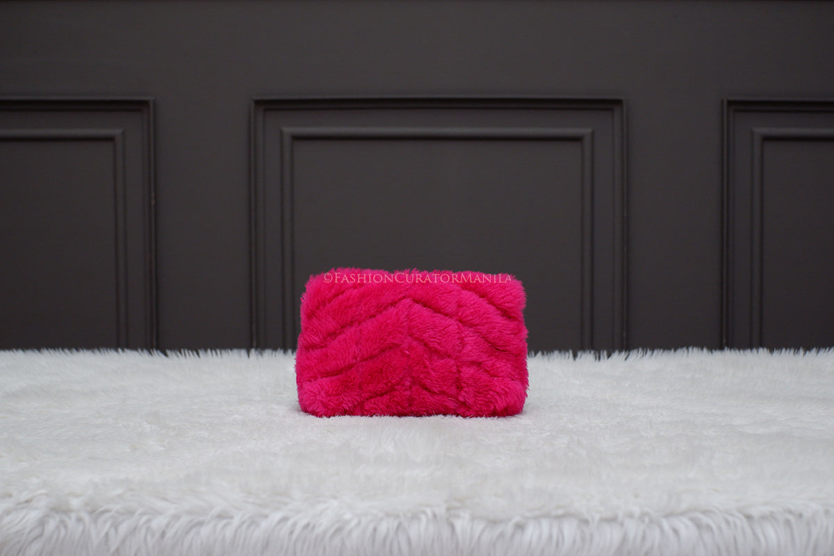 PRE-OWNED YSL PUFFER FUCHSIA SHERLING POUCH